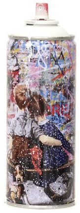 Work Well Together White Spray Paint Can Sculpture by Mr Brainwash- Thierry Guetta