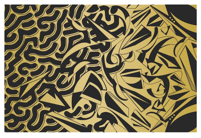 Worlds Collide Gold Silkscreen Print by Lefty Out There x Louis De Guzman