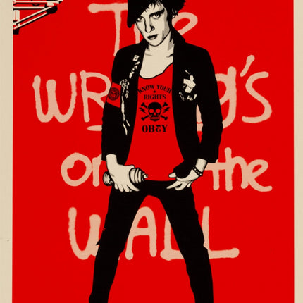 Writing on the Wall- Red Silkscreen Print by Shepard Fairey- OBEY