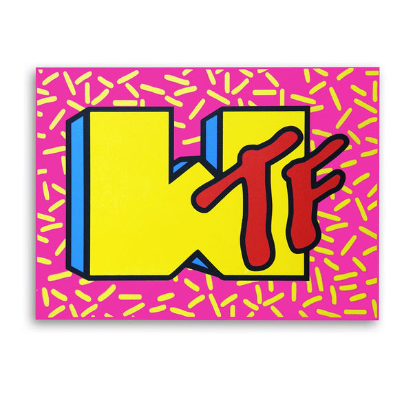 WTF Party Edition Mini HPM Wood Stencil Print by Denial- Daniel Bombardier