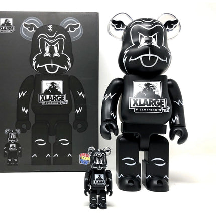 XLARGE x D*Face- Black 100% & 400% Be@rbrick Art Toy by D*Face- Dean Stockton