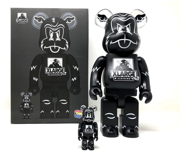 XLARGE x D*Face- Black 100% & 400% Be@rbrick Art Toy by D*Face- Dean Stockton