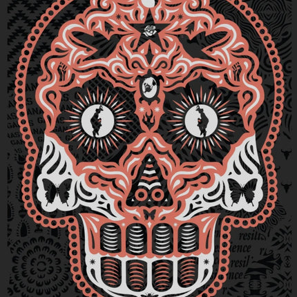 Yaqui Day of the Dead Copper Silver Silkscreen Print by Ernesto Yerena Montejano- Hecho Con Ganas