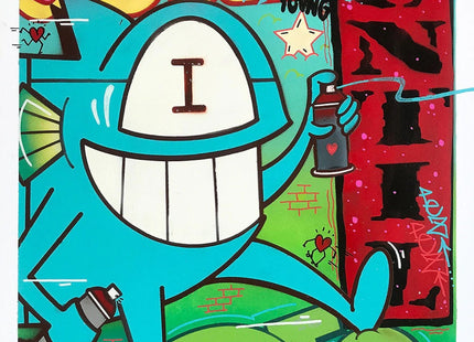 Young Until I Die 1 Original Stencil Spray Paint Painting by El Pez